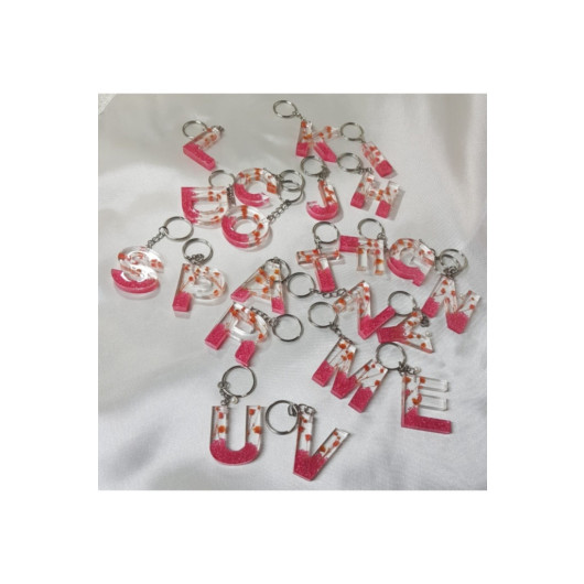 Sultan Epoxy Letter G Keychain, Transparent