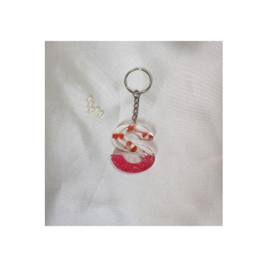 Sultan Epoxy Letter S Keychain, Transparent