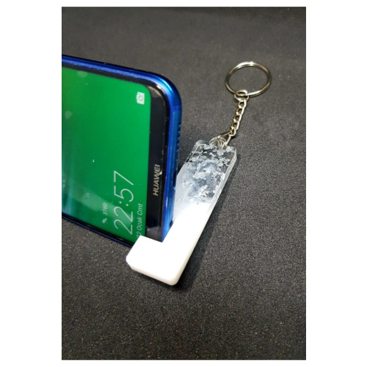 Sultan Silver Leaf Epoxy Phone Holder Multifunctional Keychain