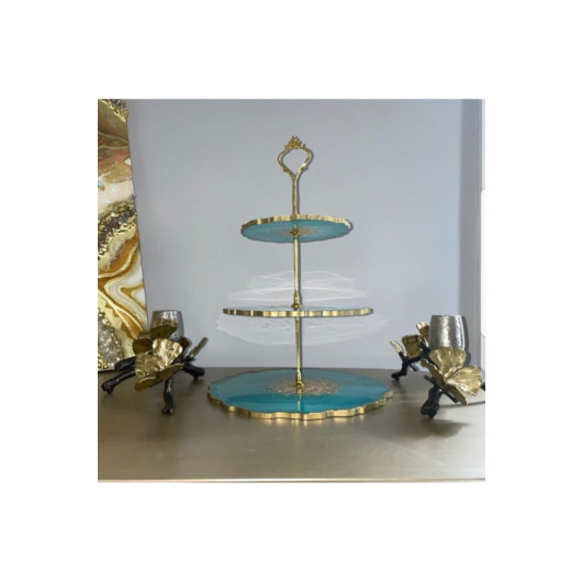 Sultan Three Tier Crystal Stone Mother Of Pearl Effect Presentation Rack