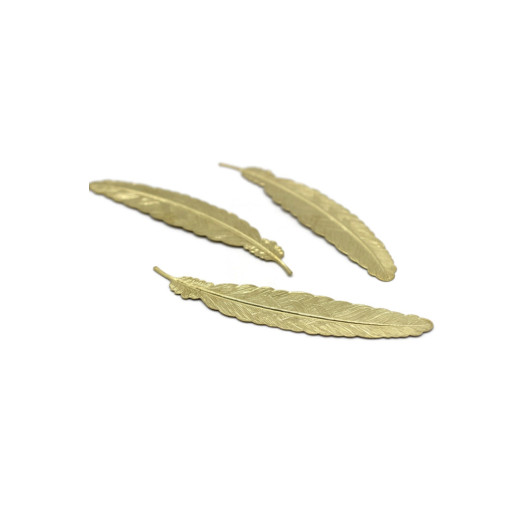 Leaf Patterned Epoxy Gold Leaf Bookmark, Gold
