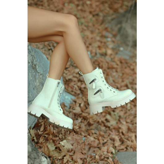 Womens Winter Boots With Zipper And Drawstring