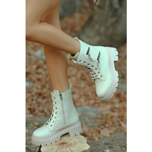Womens Winter Boots With Zipper And Drawstring