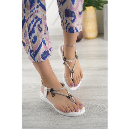 Elegant And Comfortable White Womens Rubber Sandals