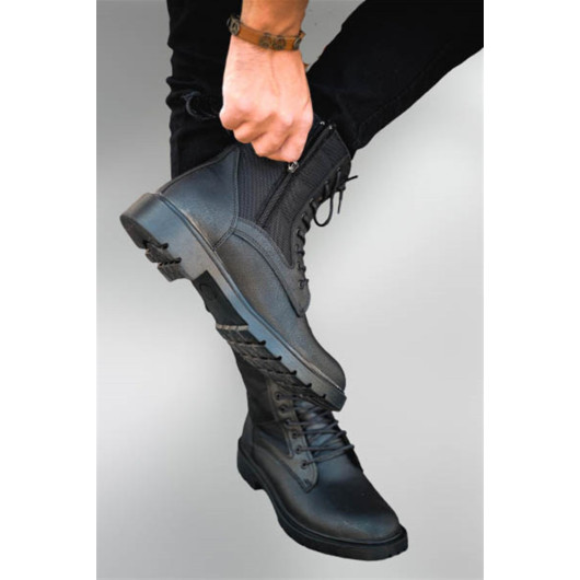 Aymood Mens Winter Boots With Black Drawstring
