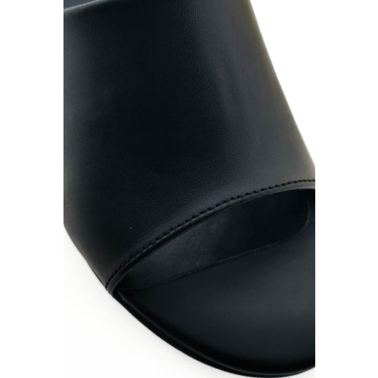 Womens Black Sandal With 5 Cm Heel Aymood