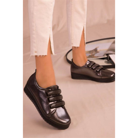 Womens Platinum Skin Stone Daily Comfortable Orthopedic Nonslip Sole Ballerina Shoes