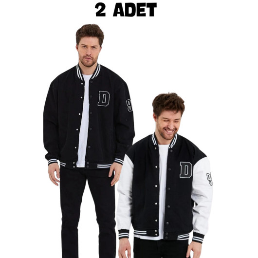 Mens Oversized Jeans Jacket, Two Pieces, L