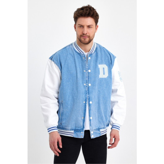 Mens Baseball Jackets, Jeans, Over Size, Two Pieces, M