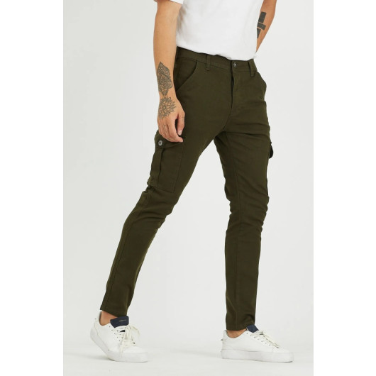 Mens Comfortable Olive Two Piece Cargo Pants S