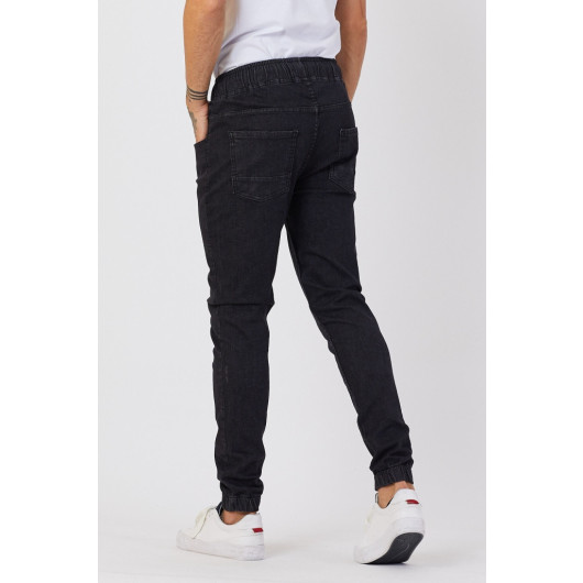 Mens Black Jeans Jogger Pants, Size 31