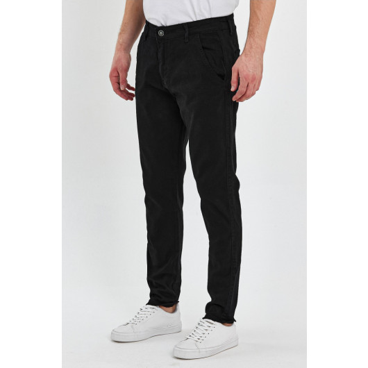 Mens Chino Pants Comfortable And Classic Black, Size 33