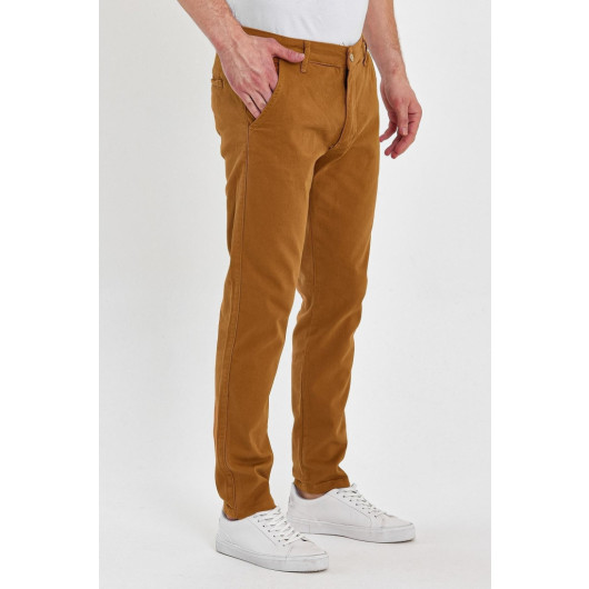 Mens Chino Pants Comfortable And Classic Tan, Size 36