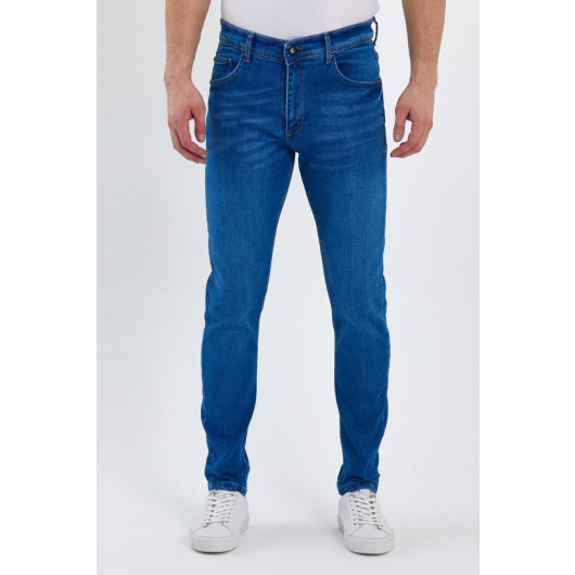 Mens Classic Blue Lycra Jeans, Size 29