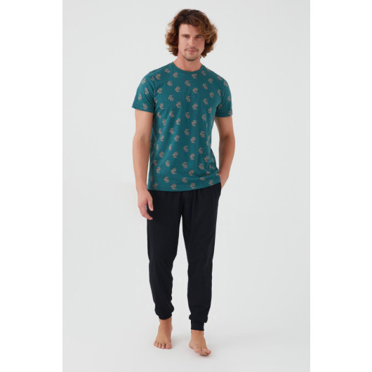 Palm Tree Father Son Short Sleeve Pajama Set