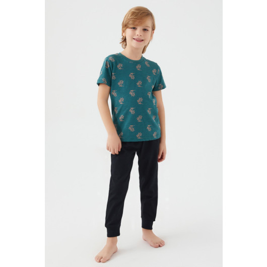 Palm Tree Father Son Short Sleeve Pajama Set