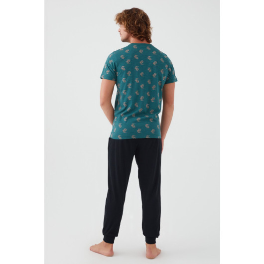 Palm Tree Father Son Short Sleeve Pajama Set