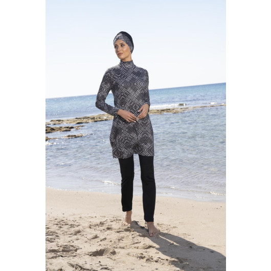 Turkish Modest Swimsuit With Digital Print