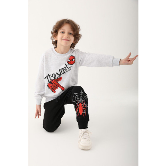 Snow Melange Boy Tracksuit Set