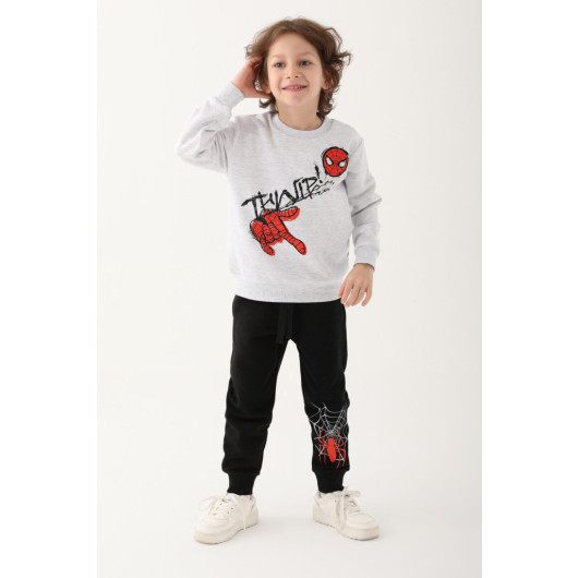 Snow Melange Boy Tracksuit Set