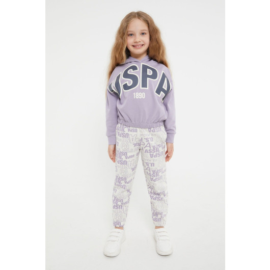 Blueberry Girl Rubber Detailed Tracksuit Set