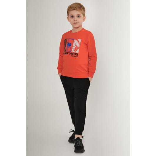 Music Orange Boy Tracksuit Set