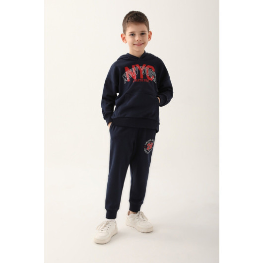 New York Navy Blue Boy Tracksuit Set