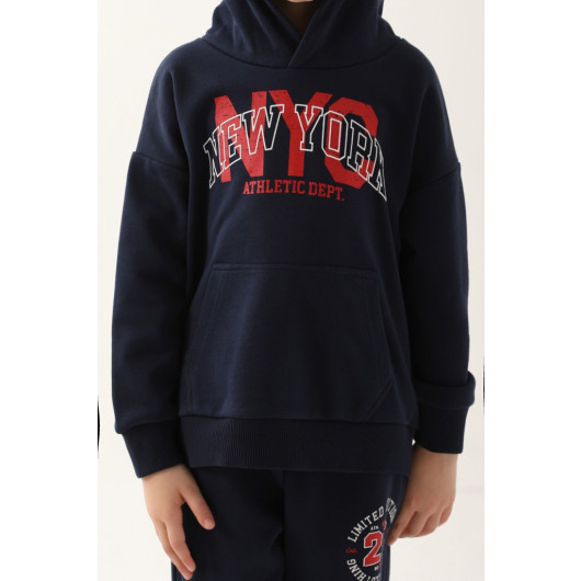 New York Navy Blue Boy Tracksuit Set