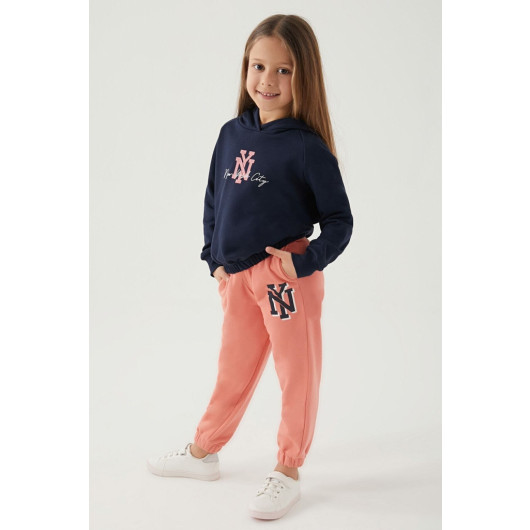 New York Navy Blue Girl Tracksuit Set