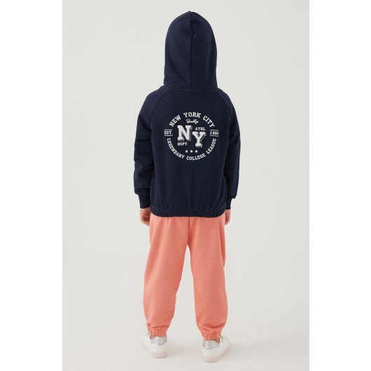 New York Navy Blue Girl Tracksuit Set