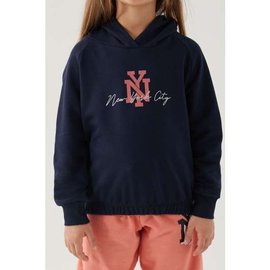 New York Navy Blue Girl Tracksuit Set