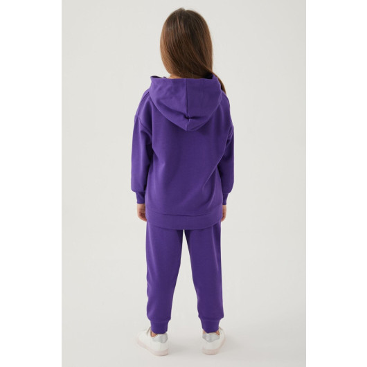 New York Purple Girl Tracksuit Set