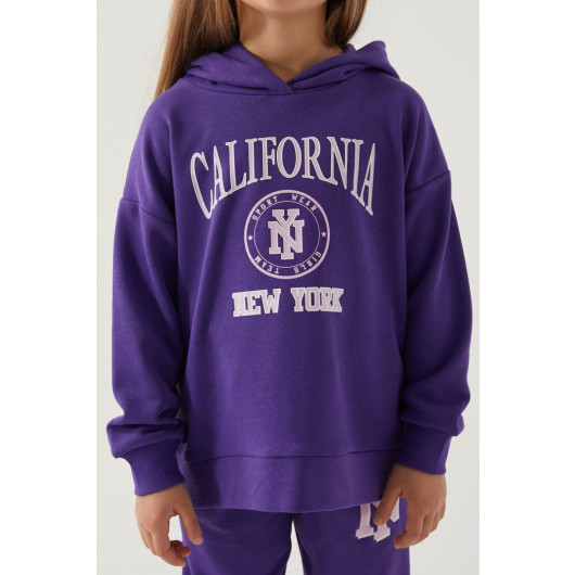 New York Purple Girl Tracksuit Set