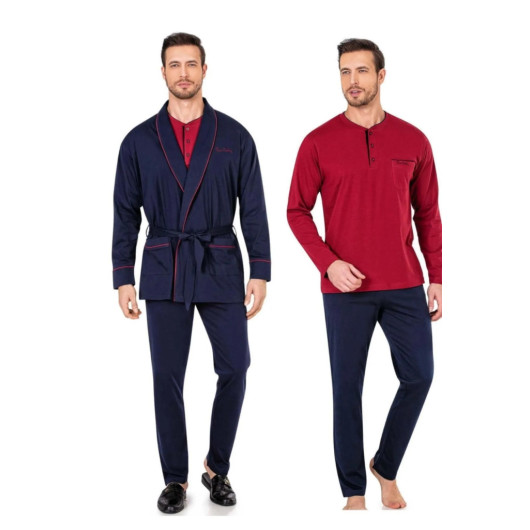 Combed Cotton Pajama Robe Groom Dowry Set