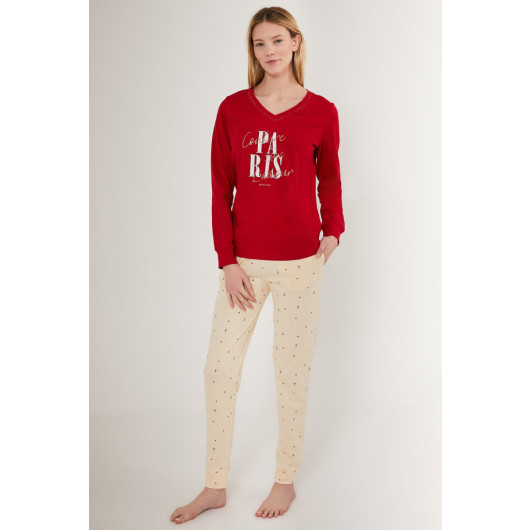 Pierre Cardin Paris Women Long Sleeve Pajama Set