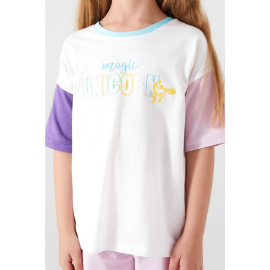 Rolypoly Magic Unicorn Girls Short Sleeve Shorts Set