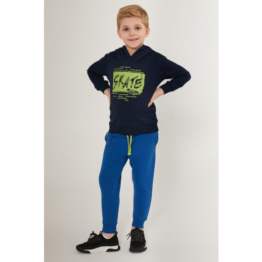 Skate Navy Blue Boy Tracksuit Set