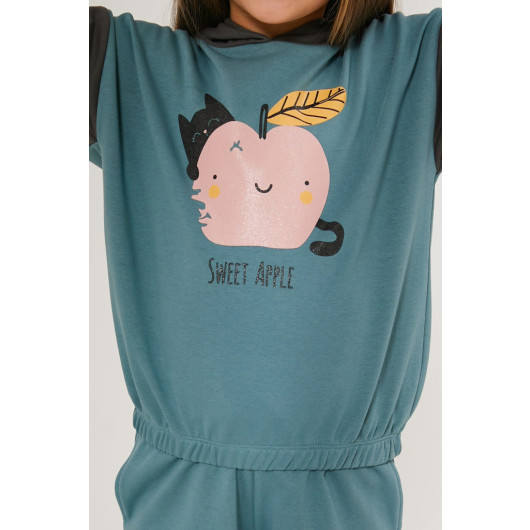 Sweet Apple Blue Girls Tracksuit Set