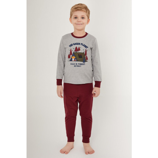 Gray Boy Long Sleeve Pajama Set