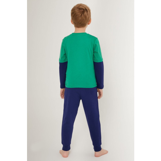 Green Boy Long Sleeve Pajama Set