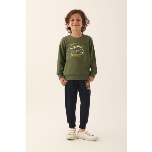 Trust Your Gut Green Boys Tracksuit Set