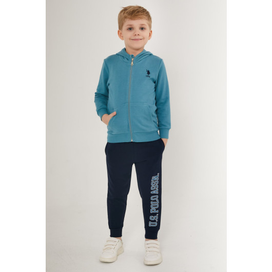 Boy Licensed Zippered Uspa Detailed Tracksuit Set