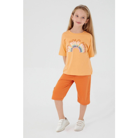 Inclined Writings Girls Capri Set