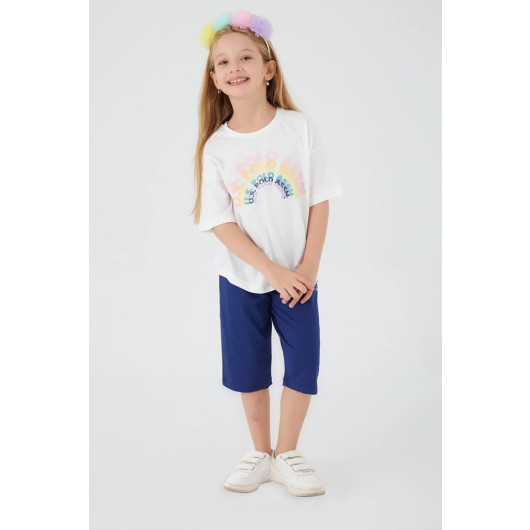 Inclined Writings Girls Capri Set