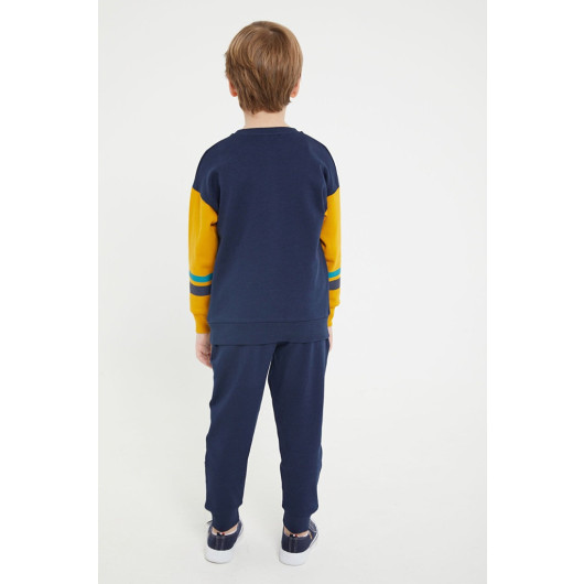 Knee Detailed Boy Tracksuit Set