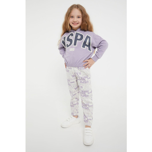 Girl Rubber Detailed Tracksuit Set