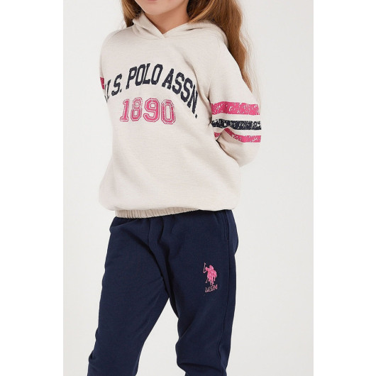 Girl Rubber Detailed Tracksuit Set