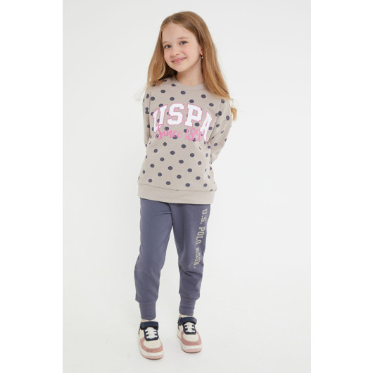 Girl Polka Dot Tracksuit Set