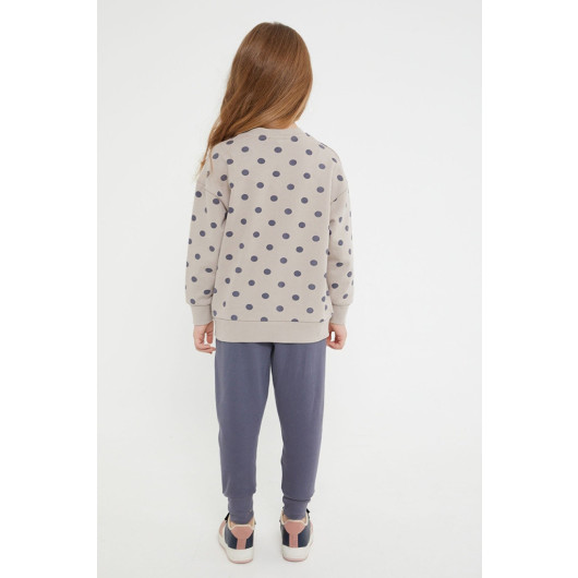 Girl Polka Dot Tracksuit Set