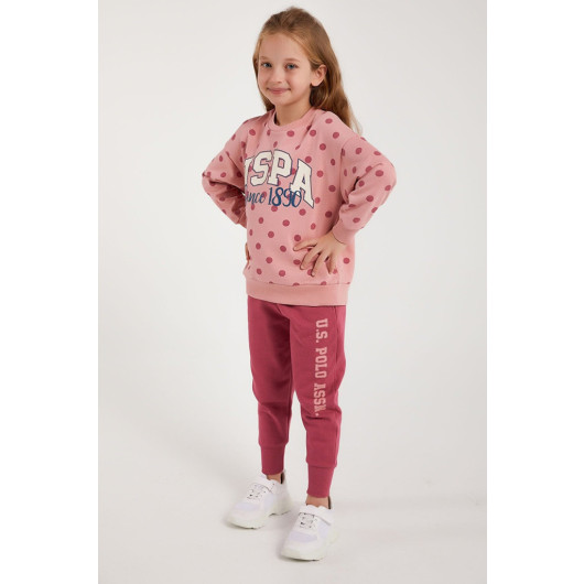 Girl Polka Dot Tracksuit Set